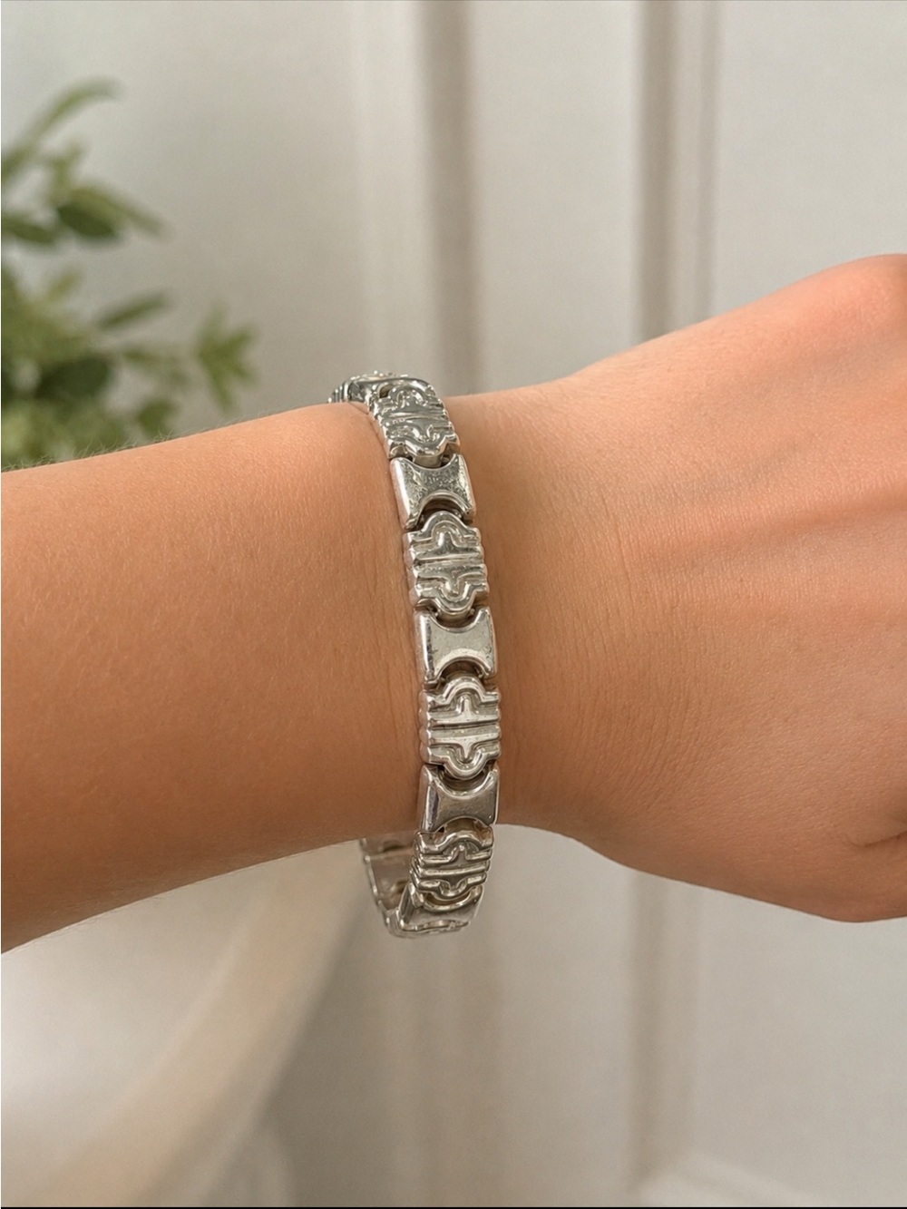 Vintage Italian 925 Sterling Silver Link Bracelet | Art Deco | Stamped | Unisex